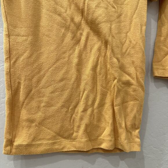 Plain Jane Mustard Ribbed Short Pajamas - Picture 3 of 7